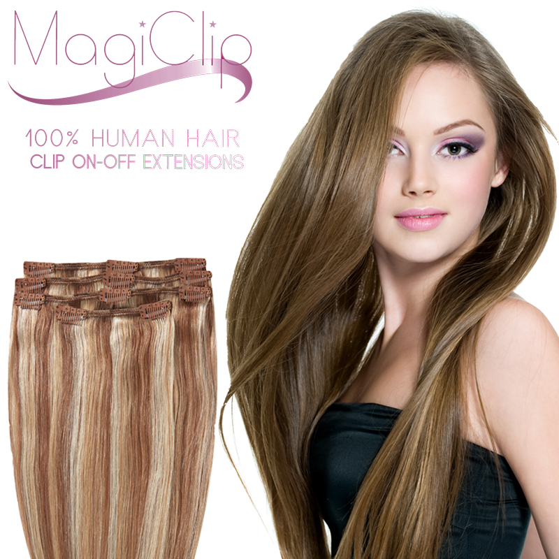 MagiClip Human Hair Clip On-Off Extensions 45cm