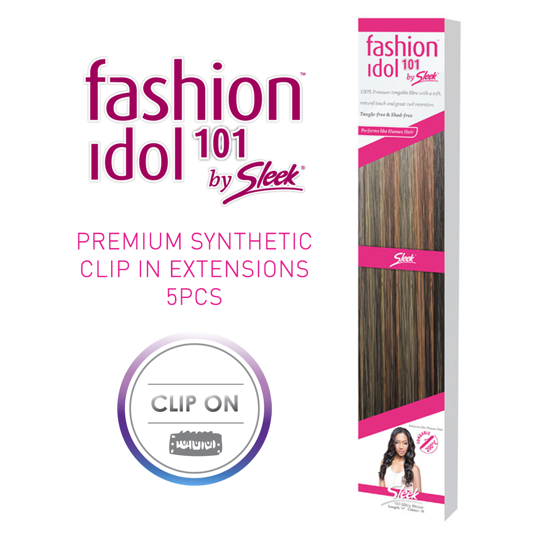 101 Hot EW 5pcs Synthetic Clip In 45cm
