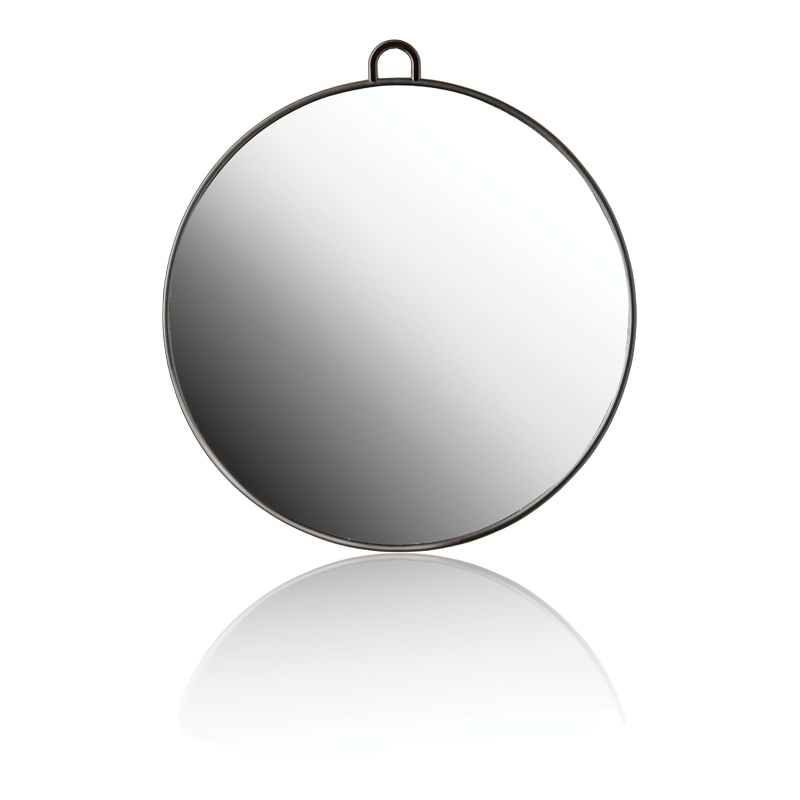 Circle Mirror, Black w/ Handle Ø29 cm
