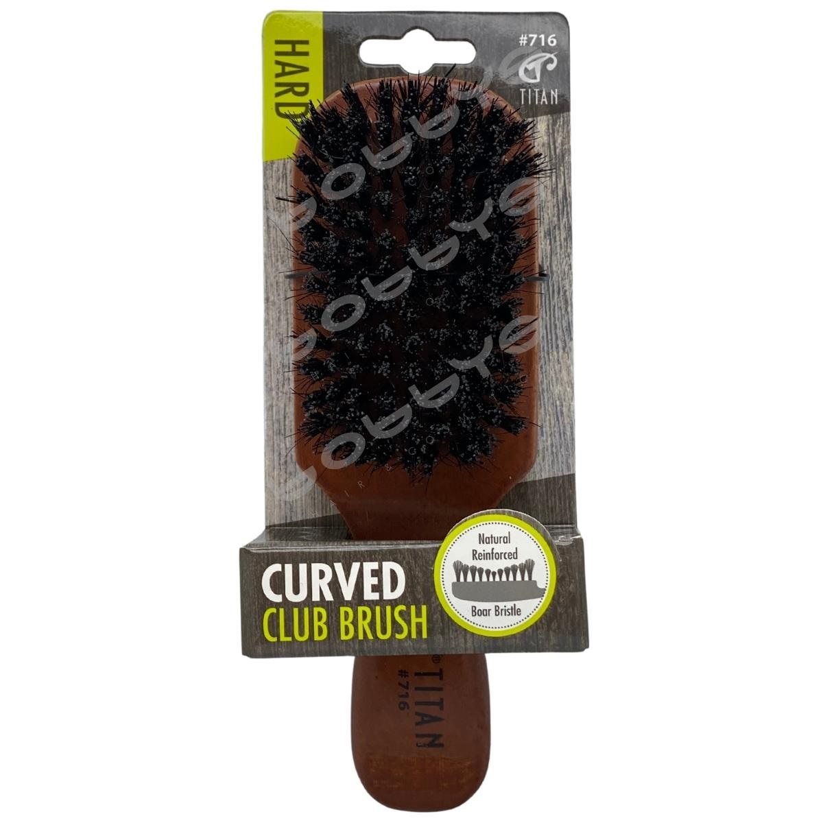 Curved Club Brush w/ Natural Boar Bristle HARD