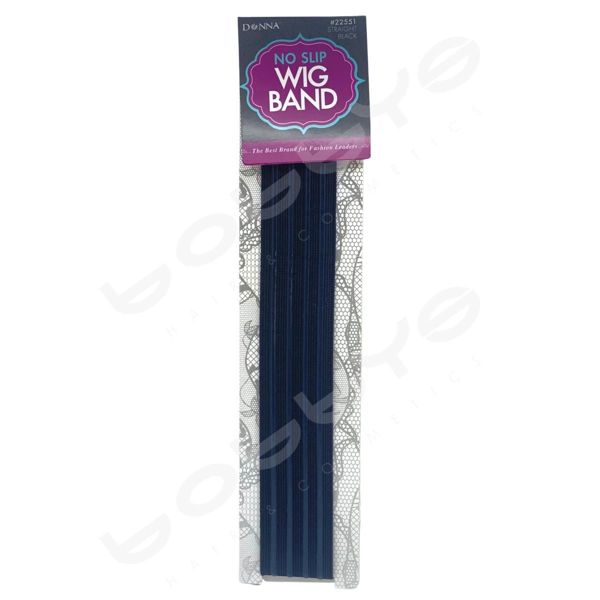 No Slip Wig Band, Straight Black