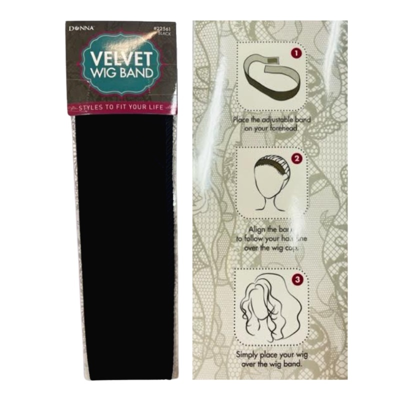 Velvet Wig Band, Black