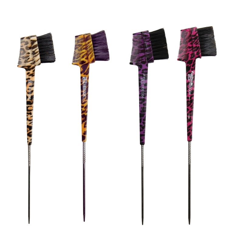 3 in 1 Edge Brush w/ Metal Pin Tail Leopard