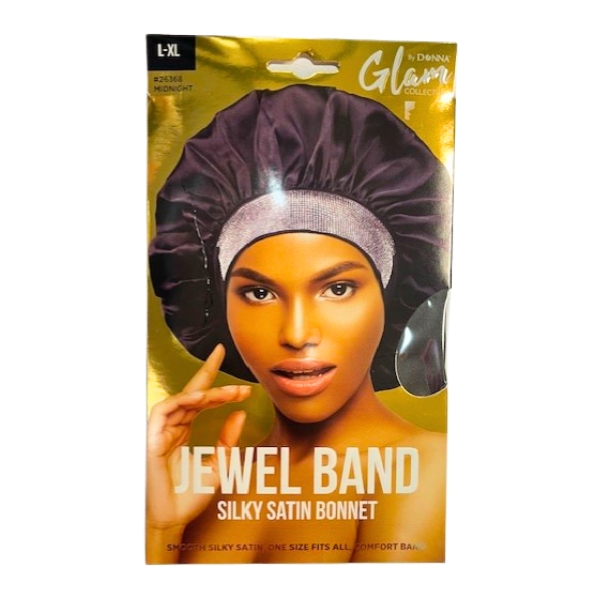 Jewel Band Silky Satin Bonnet - L/XL