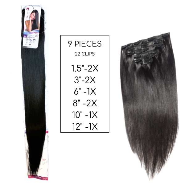 Obsession 9pcs Synthetic Clip-In Extensions Straight 30"